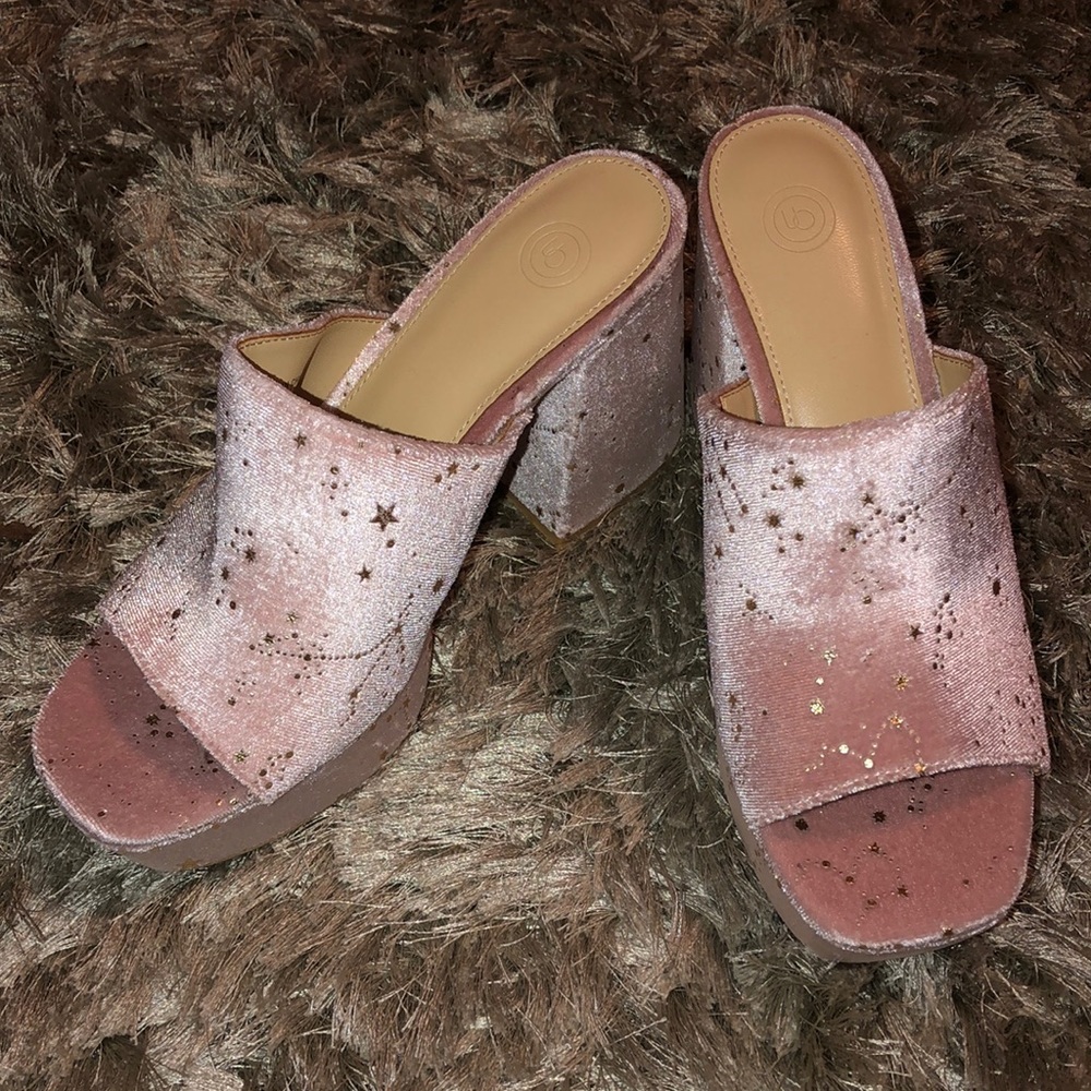 Pink Velvet Platforms